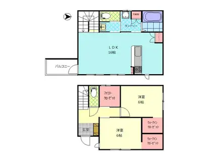 MAISON DE SHIRO A・B(2LDK/1階)の間取り写真