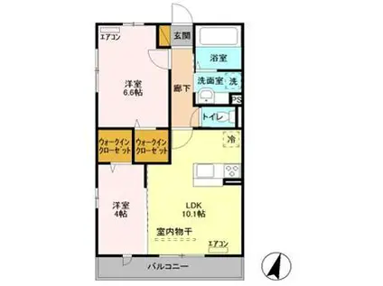 ペイサージュ(2LDK/3階)の間取り写真