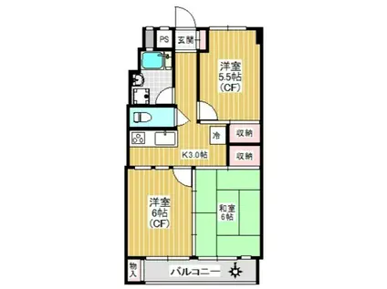 梅田マンション(3K/8階)の間取り写真