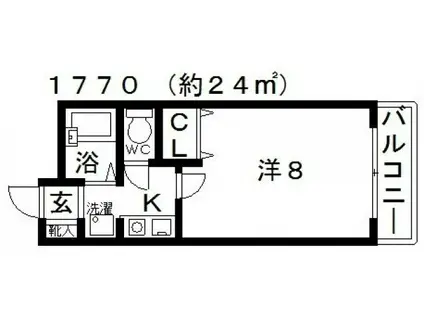 アジュール(1K/1階)の間取り写真