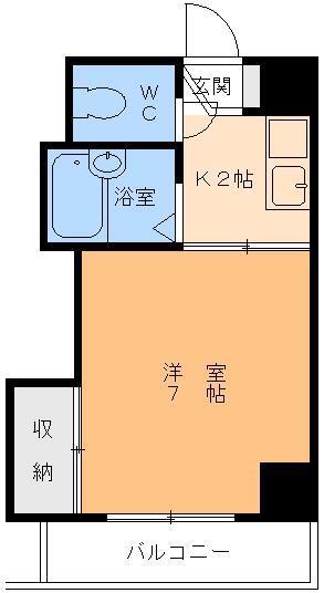 エクレール味酒(1K/4階)の間取り写真