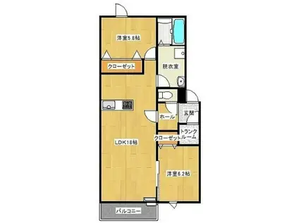 VICTORYIII(2LDK/2階)の間取り写真