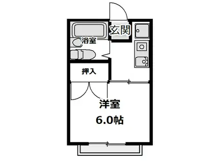プレール(1K/2階)の間取り写真
