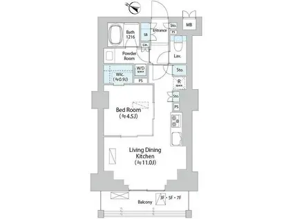 イストワール阿佐ヶ谷(1LDK/5階)の間取り写真