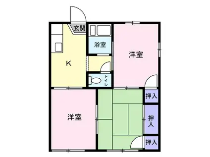 アーバンハイツ(3K/2階)の間取り写真