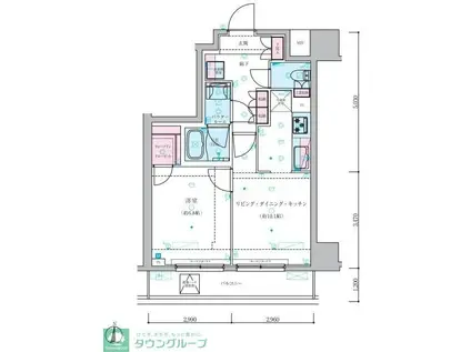 ジェノヴィア両国VIグリーンヴェール(1LDK/2階)の間取り写真