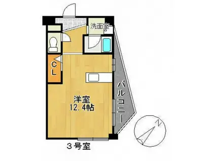 SA01(ワンルーム/5階)の間取り写真