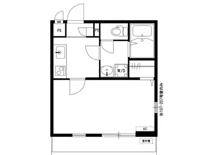 リブリ・モンテーニュ(1K/2階)の間取り写真