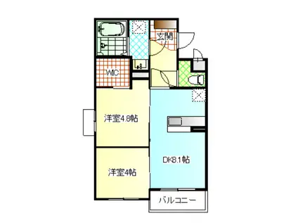 ブランドール(2DK/1階)の間取り写真