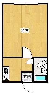 ヒルズアベニューさくら(1K/1階)の間取り写真