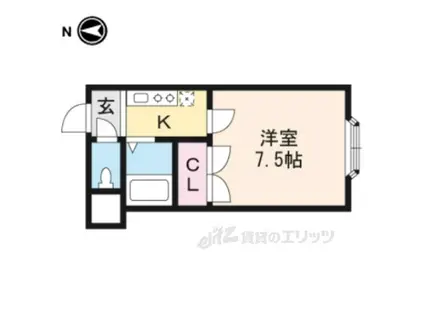 ピーコック(1K/3階)の間取り写真