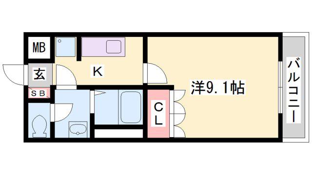 トゥルーハート(1K/1階)の間取り写真