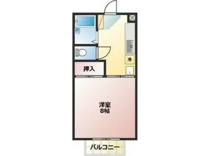 スウィート・チェリー(1K/2階)の間取り写真