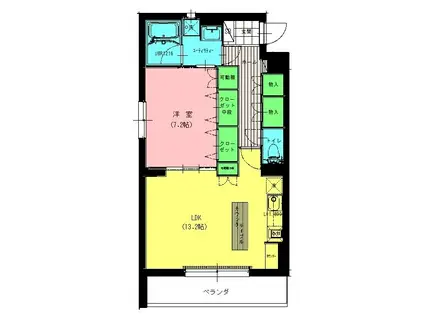 カンタービレK(1LDK/1階)の間取り写真