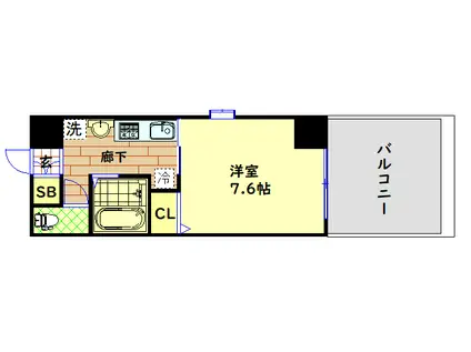 北堀江GGR(1K/5階)の間取り写真