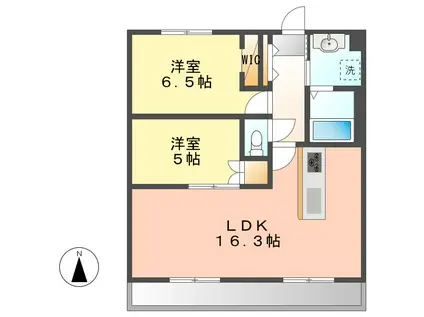 カステッロ エレガンテ(2LDK/1階)の間取り写真