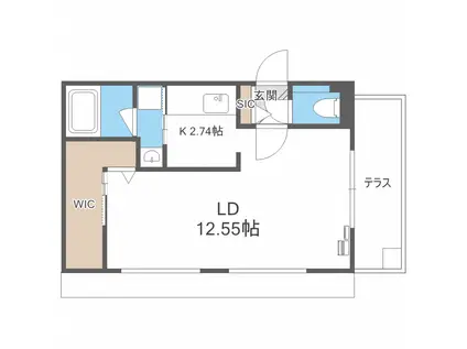 FRAN豊平(1K/1階)の間取り写真