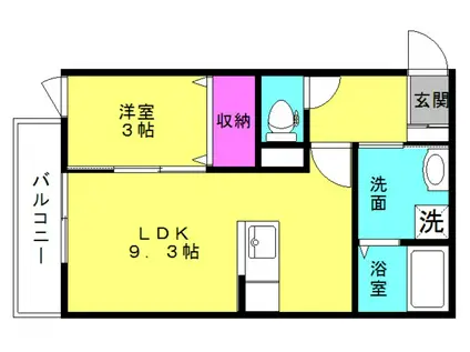 レジュール(1LDK/1階)の間取り写真