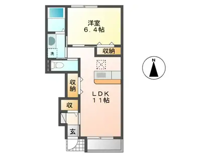 リバティ(1LDK/1階)の間取り写真