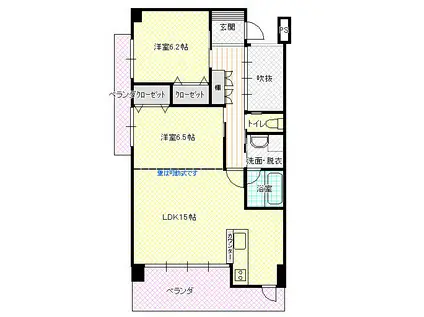 スカイコート寿町(2LDK/3階)の間取り写真