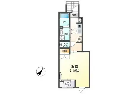 東海村大字村松 アパート(1K/1階)の間取り写真