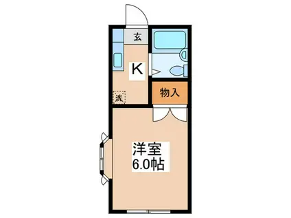 モンシャトー渡辺(1K/1階)の間取り写真