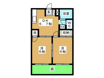 クレヨンハウス A(2DK/1階)の間取り写真