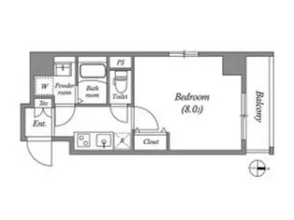 アドバンス京都デタンデュ(1K/2階)の間取り写真