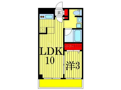 ダイワティアラ津田沼V(1LDK/3階)の間取り写真