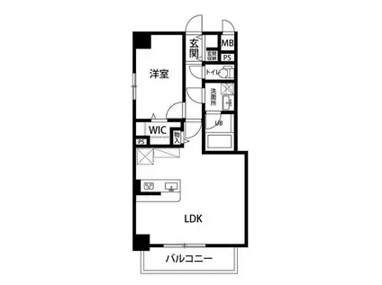 レジデンス京町通(1LDK/2階)の間取り写真