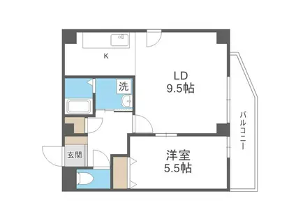 ヴェルジェ65(1LDK/4階)の間取り写真