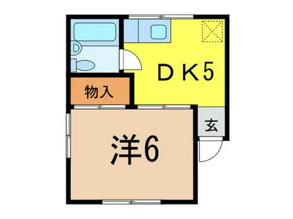 ハイムシマダ(1DK/2階)の間取り写真