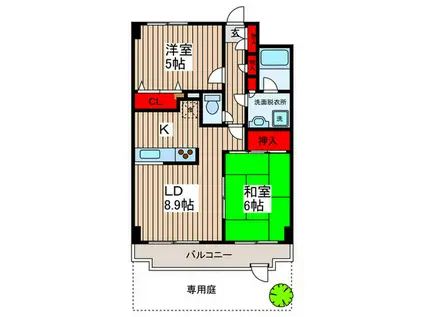 ピュアシティすみだ堤通(2LDK/1階)の間取り写真