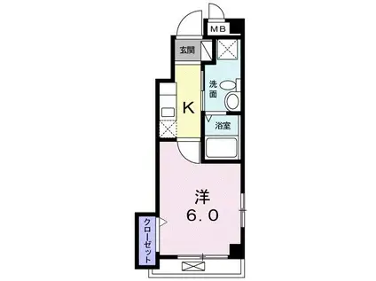アヴィタシオンS(1K/2階)の間取り写真