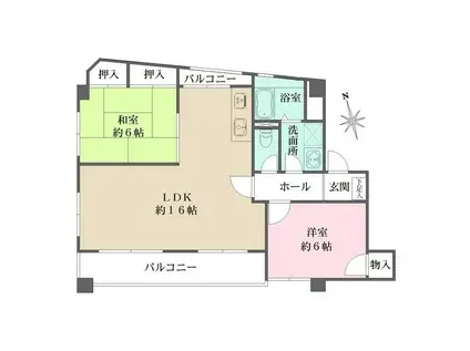 メゾン高橋(2LDK/3階)の間取り写真