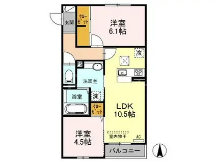 ARTENSIA(2LDK/2階)の間取り写真