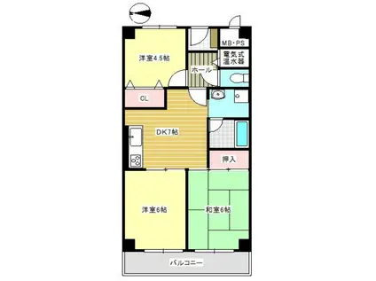 ハイネス上本町(3DK/5階)の間取り写真