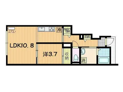 URBANNEST(1LDK/1階)の間取り写真