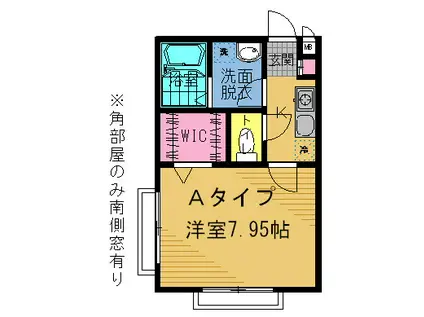 ドエル晴見(1K/2階)の間取り写真