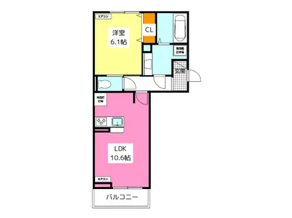 D-ROOM野間大池(1LDK/3階)の間取り写真