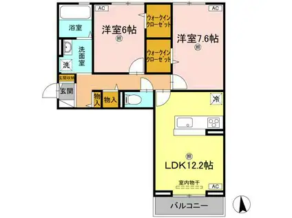 ヴィクトリア 工ディ(2LDK/3階)の間取り写真