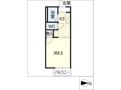 Tコーポ長久手(1K/1階)の間取り写真