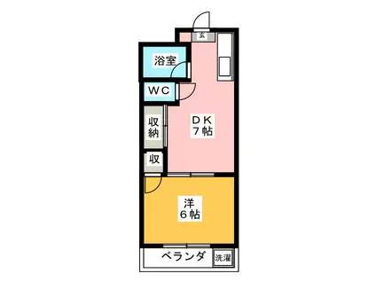 信マンション(1DK/3階)の間取り写真