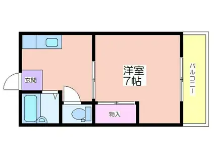 ムーニーウィンやまべ(1K/1階)の間取り写真