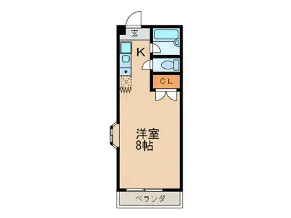 上野ハイツ(1K/1階)の間取り写真