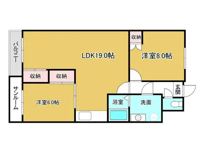 メゾンドプリミエール(2LDK/1階)の間取り写真