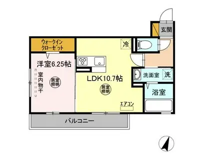 ミツハウスヘキサ(1LDK/3階)の間取り写真