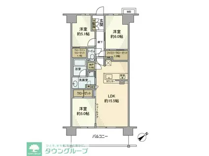 ソライエ流山おおたかの森(3LDK/8階)の間取り写真