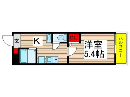 ルシェネIII(1K/1階)の間取り写真