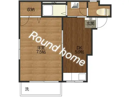 カーサマツオ(1DK/3階)の間取り写真